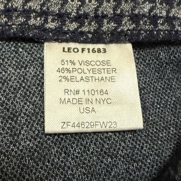 Avenue Montaigne Leo Cropped Flare Pants Pull On Navy Blue Houndstooth Size 4 - Picture 4 of 8